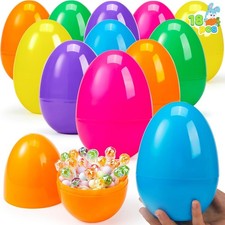 12 Pcs Jumbo Plastic Easter Eggs, 6 Inches Colorful Giant Eggs Fillable fo