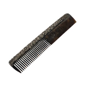 Antique Silver Mounted Tortoiseshell Hair Comb Floral Design 25.29g Approx Used