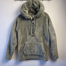 Victorias Secret Pink Fleece 1/4 Zip Hoodie Super Soft Sage Green Size XS