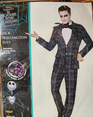 Spirit HalloweenAdult Jack Skellington Suit Nightmare Before Christmas Size Medi