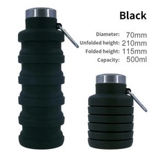 1pc Collapsible Water Bottle BPA Free Silicone Foldable Portable Bottle 500 ml