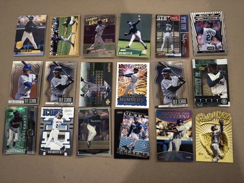 Ken Griffey Jr. 18 Card Lot – Inserts & Base – Mariners – Icons, Onyx, Topps, Up