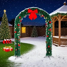 LEADZM Christmas Artificial Tree Archway Decoration, Realistic PVC Holiday Tree