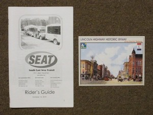 Authentic South East Area Transit, Zanesville Ohio Map/Schedule Booklet+Postcard