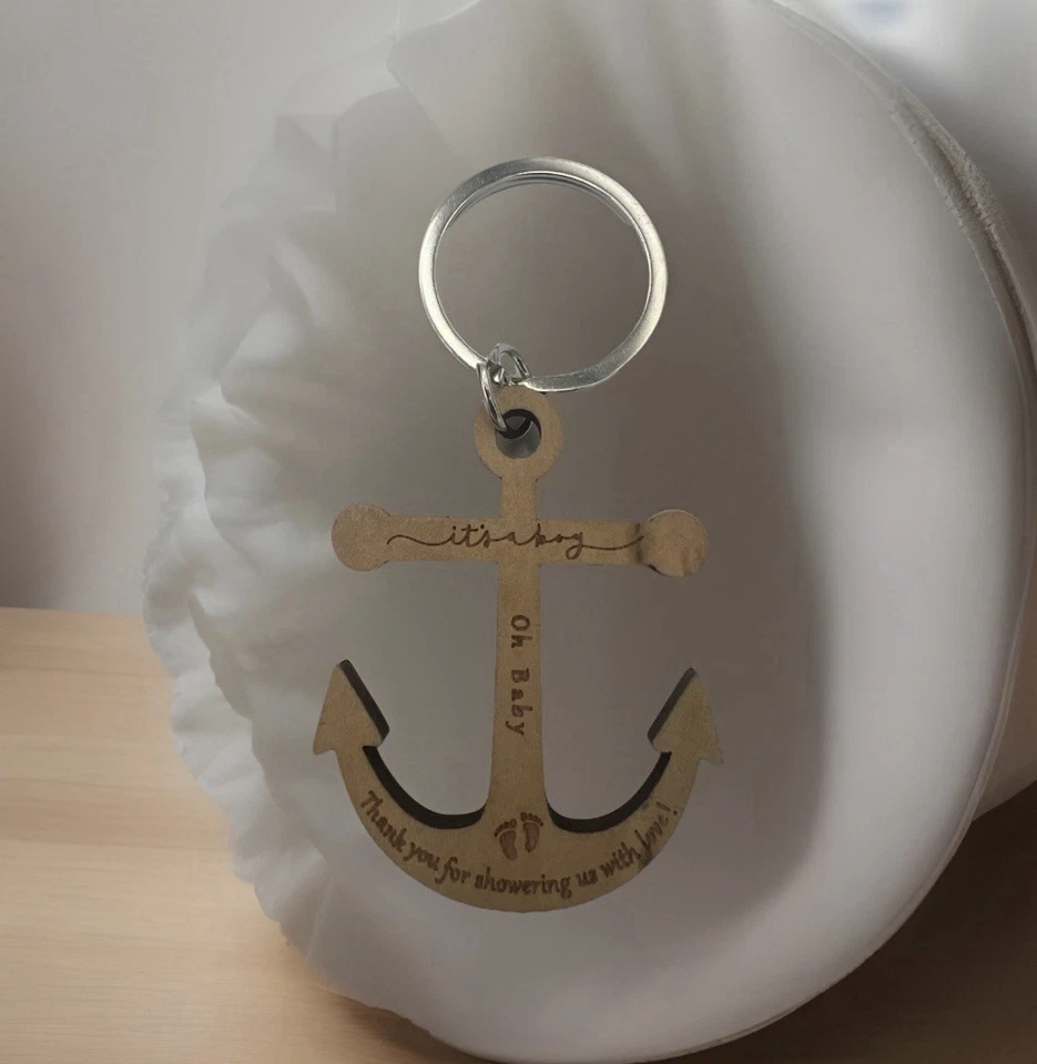 It's A Boy Llavero Ancla 50 Tarjetas Náuticas de Agradecimiento Baby Shower - Juegos de Regalo Foto 3 de 4