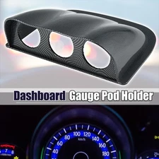 52mm Triple Car Dashboard Gauge Holder Meter Mount Bracket Carbon Fiber Pattern