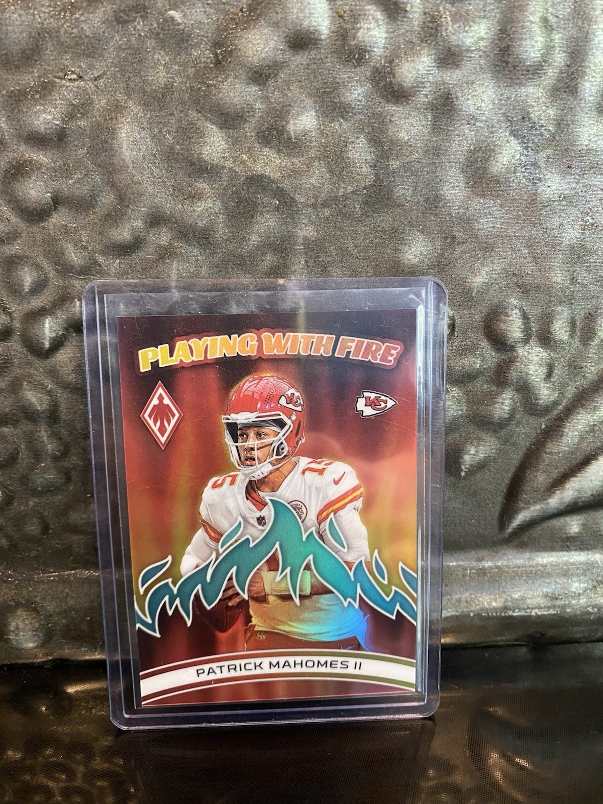 2023 Panini Phoenix Patrick Mahomes II Aqua Playing With Fire 72/125