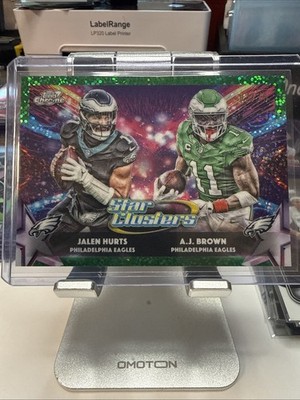 Topps Chrome Cosmic 2025 Star Clusters SC-15 Jalen Hurts A.J. Brown /75 Green