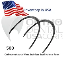 500 Niti Arch Wires NATURAL form sizes .012'' to .020'' Orthodentalusa Corp.