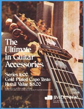 1977 Jim Dunlop Guitar Accessories Series 1600 Gold Capo Tasto Photo Print Ad