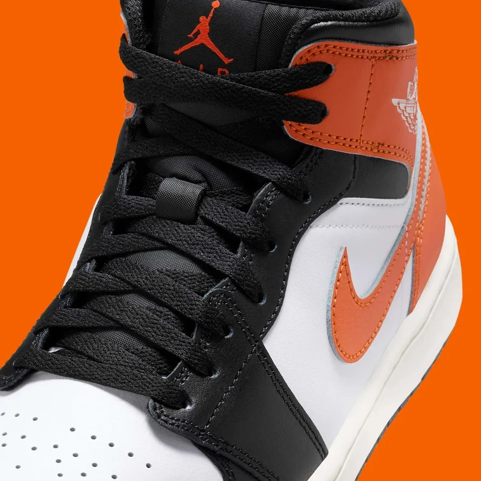 Nike Air Jordan 1 Mid Shattered Backboard Orange DQ8426-801 Men’s GS  Shoes NEW - Image 4 of 4