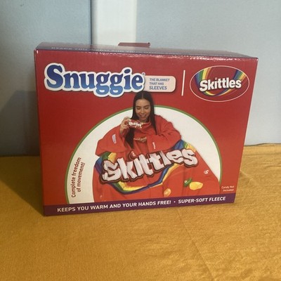 Snuggie Skittles Wearable Super Soft Fleece Blanket with Sleeves 71  x 54  New 