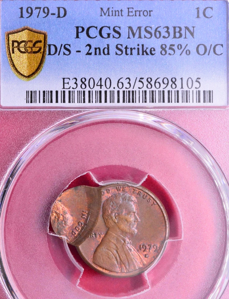 1979-D DOUBLE STRUCK ERROR LINCOLN MEMORIAL CENT! PCGS MS-63 BN - Image 2 of 3