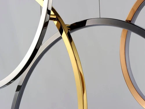 ET2 Union 46 3/4"W 5-Light Multi-Plated LED Island Pendant - Picture 3 of 5