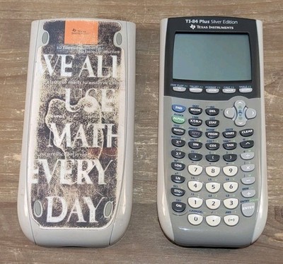 Texas Instruments TI-84 Plus Silver Edition Graphing Calculator Gray TESTED WORK