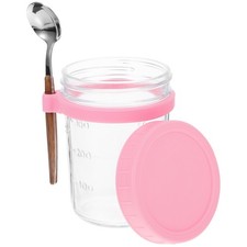  Übernacht-Haferflockenbehälter mit Deckel, luftdichtes Milch-Müsliglas aus Glas