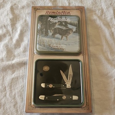 Remington Timberwolves Tin Pocketknife Micarta Handle 2-Blade Stainless Steel