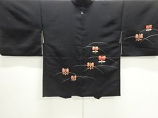 7737263: JAPANESE KIMONO / HAORI / SILK / EMBROIDERY / CAMELLIA