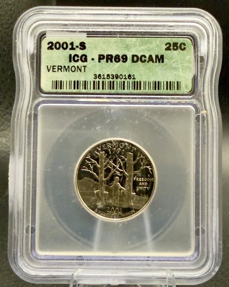 1999, 2001-S 25C ICG PR69DCAM - New York, Vermont and Connecticut Quarters - Image 2 of 4