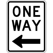 Lyle R6-2L-18Da One Way Traffic Sign, 24 In H, 18 In W, Aluminum, Vertical