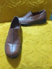 Naturalizer Shoes Womens 6 Loafers Slip On Brown Leather Casual Wedge EUC