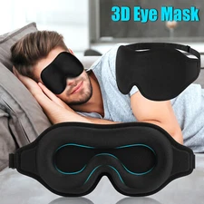 3D Travel Silk Eye Mask Sleeping Soft Padded Shade Cover Rest Relax Blindfold