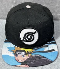 Naruto Shippuden Snapback Hat Leaf Village Logo Viz Media Anime Cap Bioworld