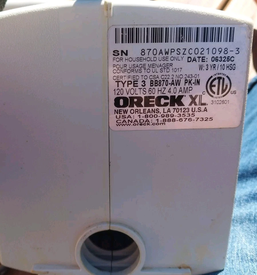 2X Oreck XL Canister Vacuum Cleaner White Type 3  WORKING + BAGS - Image 3 of 4