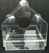 ACRYLIC WINDOW BIRD FEEDER REMOVABLE TRAY SUCTION CUP DISPLAY KIDS HOME CRAFTS