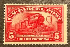 Travelstamps: 1912-13 US Stamp Scott # Q5 PARCEL POST MAIL TRAIN 5 CENTS MOGVLH