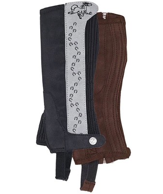 Mini chaps d'équitation enfant marron FOUGANZA Hauteur de tige intérieur 28 cm Hauteur de tige extérieur 33cm Taille 6-8 ans - Sport & Plein air