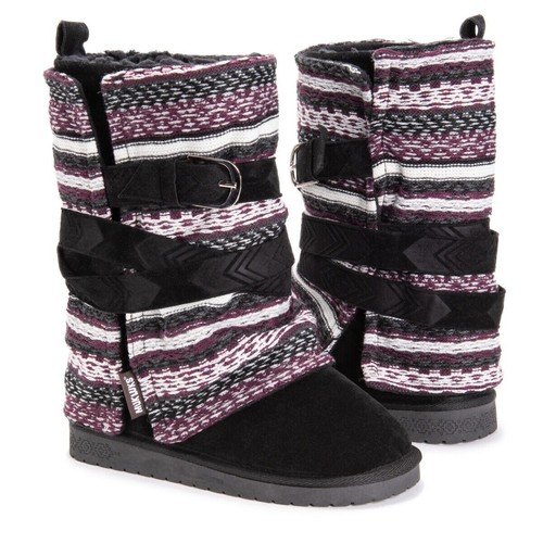 MUK LUKS WOMEN'S REBECCA MID CALF WINTER FASHION BOOTS EBONY, BROWN - Picture 2 of 13