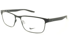 New Nike Reading Glasses 8130 001 56-16 140 Matte Black Frames Grey Logo Readers
