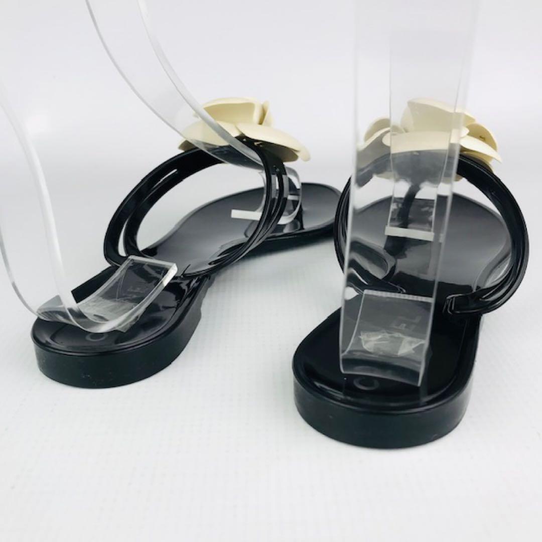 CHANEL CCマーク ロゴ カメリア エスパドリーユ 36 CHANEL Thong Sandals Camellia CC Logo EU 36 Black Used | eBay