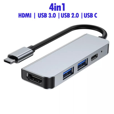 Lenovo Dell Acer Asus Multiport Adapter 4 in1 USB C Hub USB HDMI Dockingstation