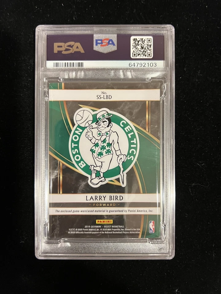 Larry Bird Signed 2019 Panini Select Jersey Swatch PSA NM-MT 8 AUTO 10 Autograph - Image 4 of 4