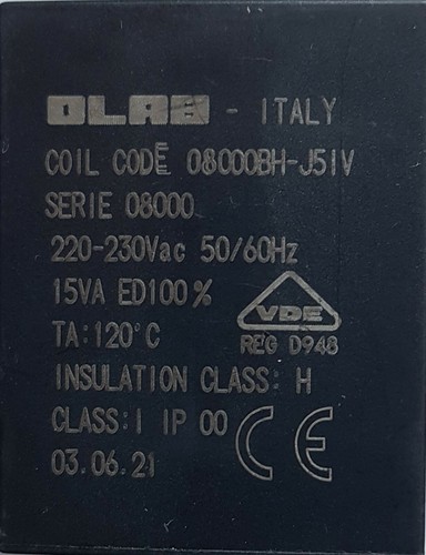 Bobina magnetica Olab 8000 220/230V 50Hz 15VA Classe H - Foto 2 di 2