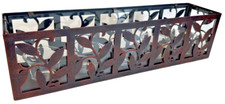 Centro de mesa para chimenea 5 candelabros de luz de té marrón floral metal/vidrio