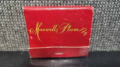 RARE! Vintage Maxwell's Plum Restaurant, NYC, MATCHBOOK Full, Unstruck
