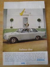 AMBASSA-DOOR FORD ZODIAC CAR 1963 ADVERT A4 FILE 47