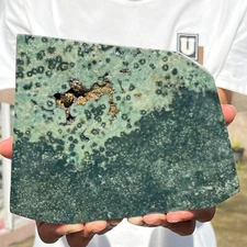 3.37LB Natural Polished Ocean Jasper Freeform With Druzy Crystal Reiki Healing