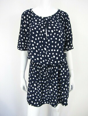 RACHEL Rachel Roy short sleeve dress size blue white polka dots