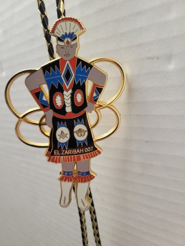 Vintage 1993 Masonic Kachina Dancer Bolo Tie Shriner El Zaribah Temple
