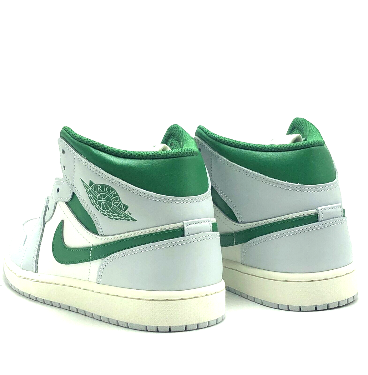 NEW* Men NIKE Air Jordan 1 Mid Summit White/Pine Green