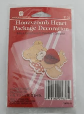 Vintage Valentine Honeycomb Teddybear Heart New Sealed American Greetings NOS