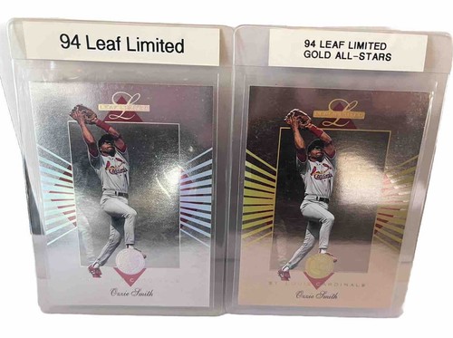 1994 Leaf Limited Gold All-Stars Ozzie Smith 1413/10000 2 Card lot
