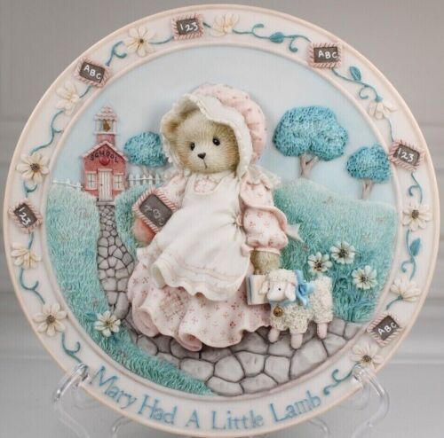 CHERISHED TEDDIES 1994 MARY HAD A LITTLE LAMB NURSERY RHYME 3D PLATE 6" #128902 - Picture 1 of 12