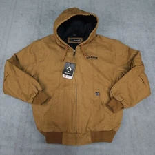 Dri Duck Jacket Mens Large Tan Boulder Cloth Canvas Diamond Quilted Work