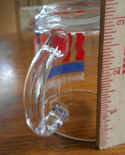 Amerika - Ihr Stolz zeigt sich - Glas Tasse mit Griff 3,5" hoch 3" breit rot, W - Bild 7 von 8