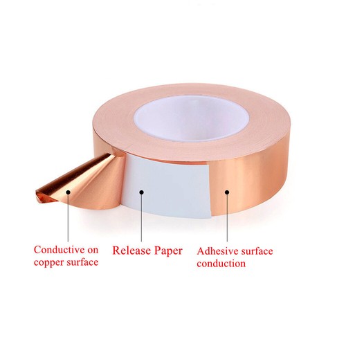 Coppers Foil Tape with Conductive Adhesive for Guitar EMI Shielding 3-50mm - Picture 4 of 17